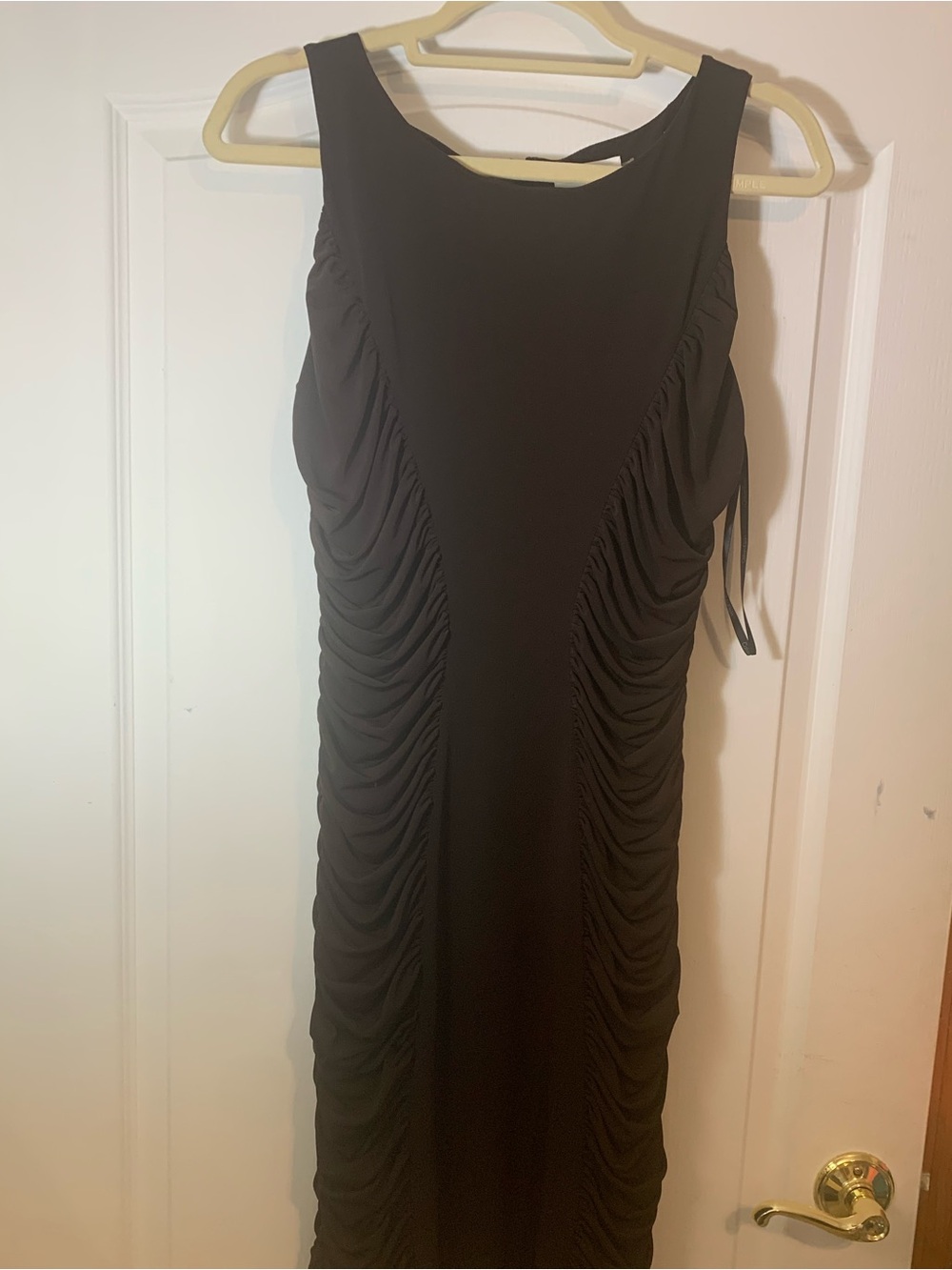 Calvin Klein Brown Ruched Side Sleeveless Midi Dress Size 8